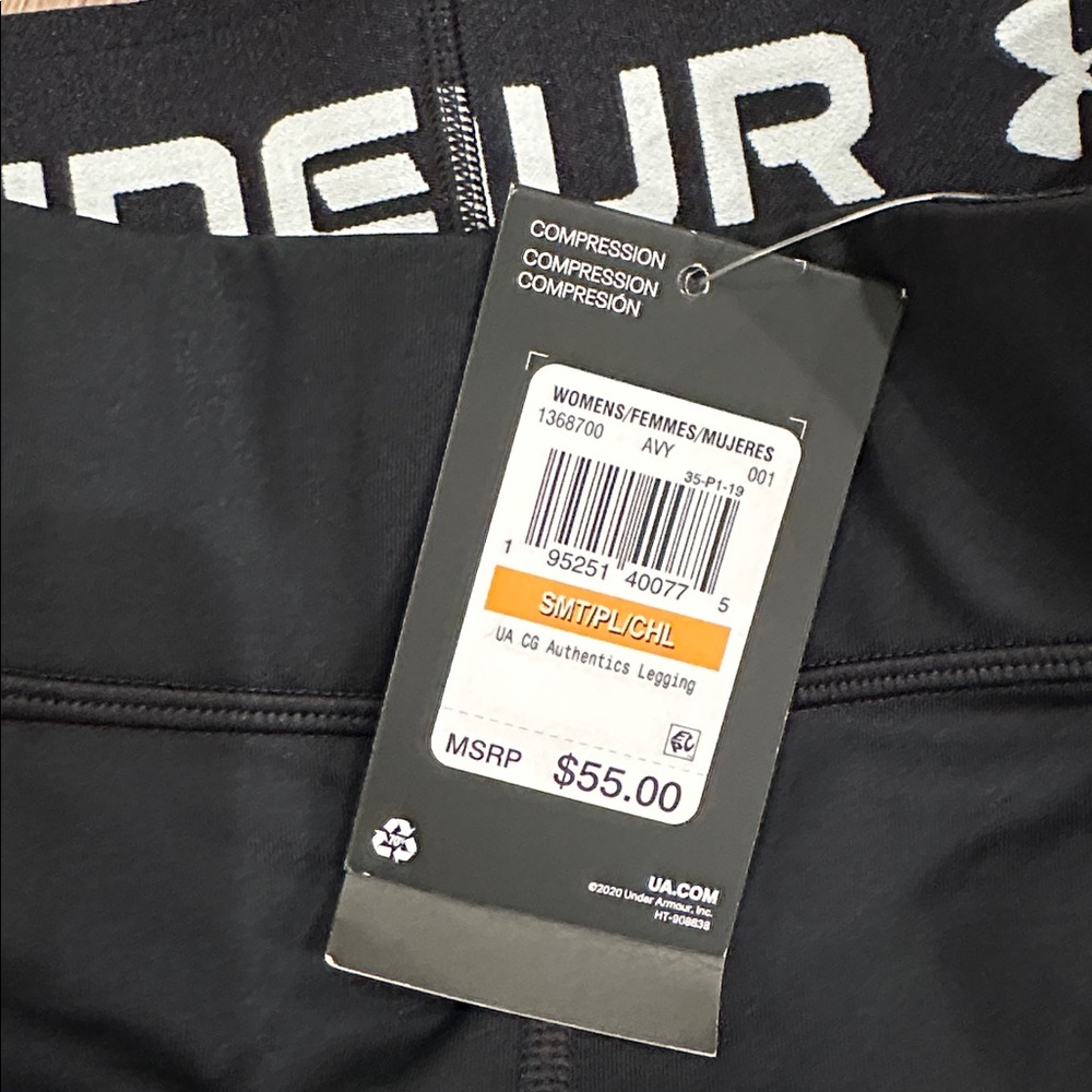 Under Armour Women’s Compression Mid Rise Black Leggings - Picture 2 of 4